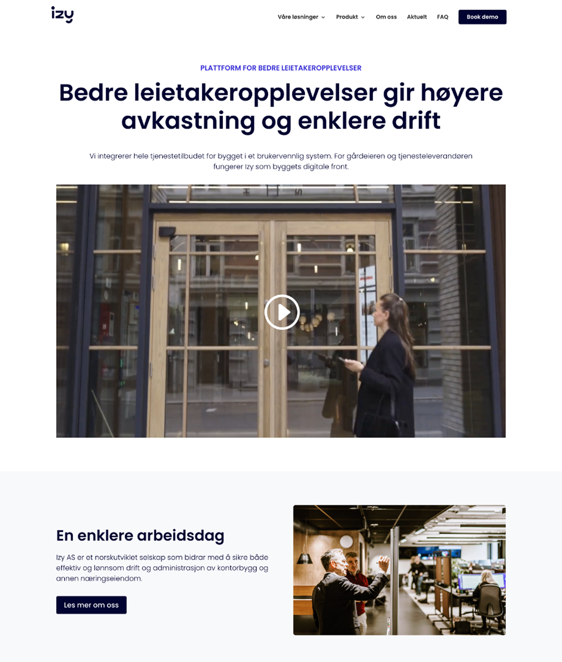 Mockup av Izy forside