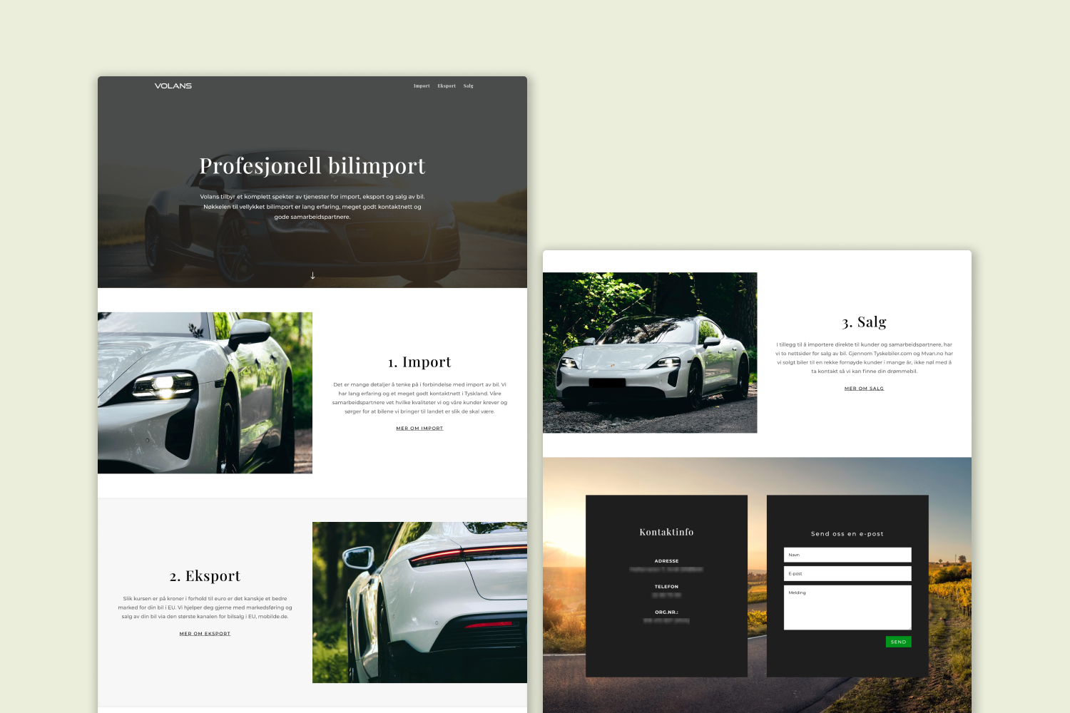 Volans nettside mockup